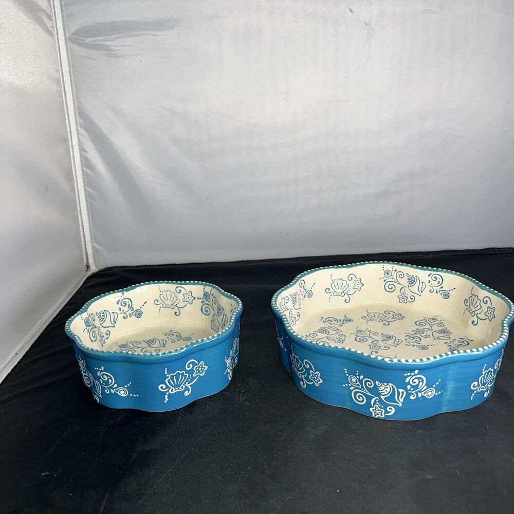 Ceramic Blue summer Baking & Serving Dishes - Set of 2